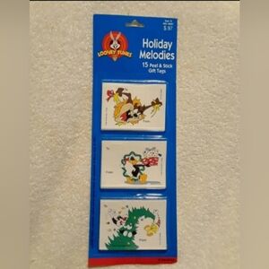 Vintage Looney tunes holiday melodies 15 peel & stick Christmas gift tags